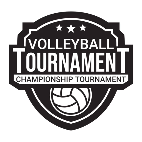 Voleybol turnuvası spor logo tasarım şablonu