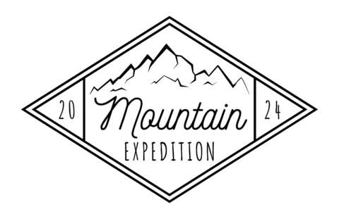 Modello di badge per spedizione in montagna