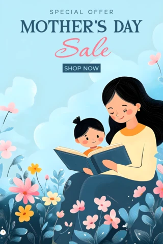 Whimsical Mother's Day Sale Design Template for Special Offers