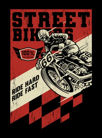 Street Biker T-shirt Design Template