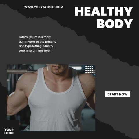Grey And Black Grunge Minimal Social Media Post Design Template