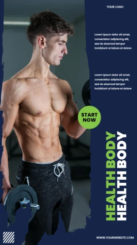Health Body Gym Instagram Story Post Design Template
