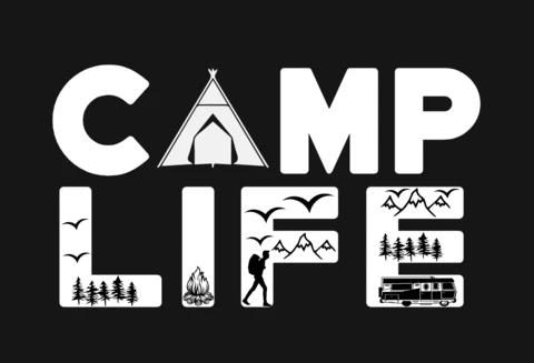 Camp Life Hiking T-Shirt Design Template