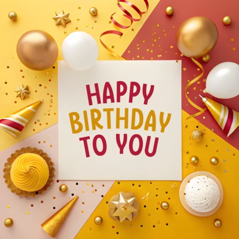 Festive Birthday Celebration Template: Colorful Design for Editable Party Invitations