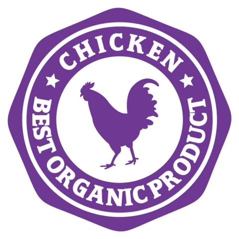 Organic Chicken Product Logo Design Template