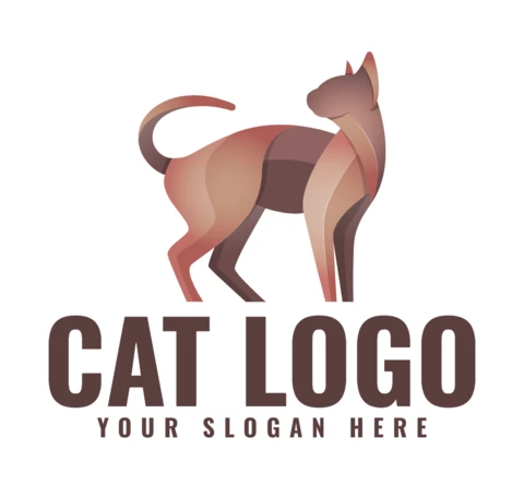 Modello di progettazione del logo del gatto