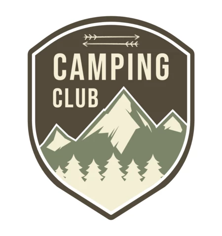 Modèle de badge de club de camping