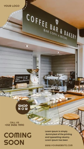 Coming Soon Coffee Shop Instagram Story Post Design Template
