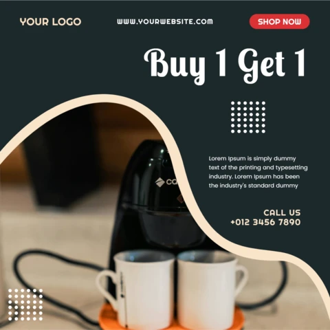 Coffee Sale Minimal Instagram Post Design Template