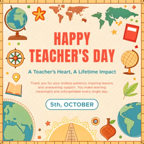 Colorful Teacher's Day Celebration Template - Editable Design for Heartfelt Appreciation