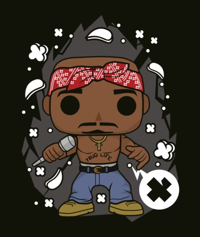 Modèle de conception de t-shirt de culture pop Tupac