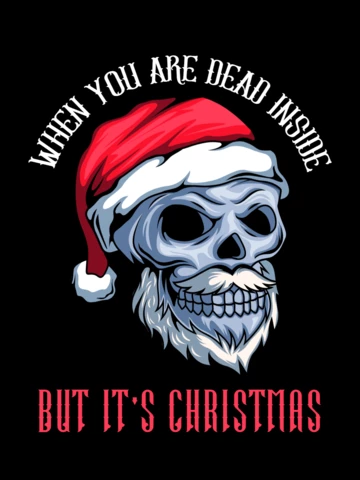 Dead Inside Skull Skeleton Christmas T-shirt