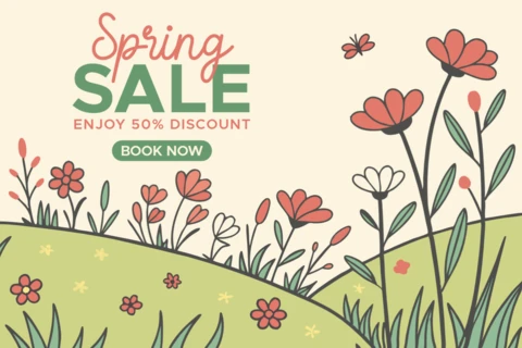 Spring Floral Sale Design Template – Editable Discount Promotion