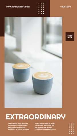 Extraordinario café instagram historia post plantilla de diseño