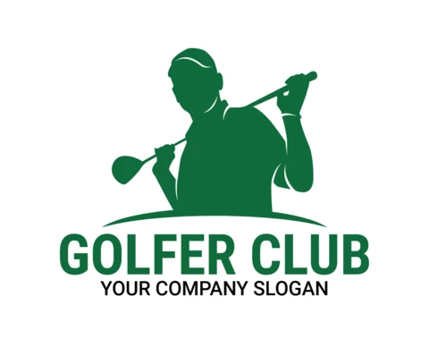 Golfer Club Tournament Sports Logo Design Template