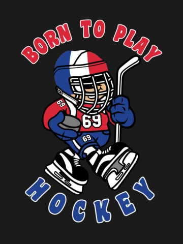 Born To Play Hockey With France Player T-shirt Design Template