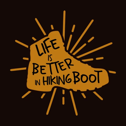 Hiking Boot Quote Poster Design Template