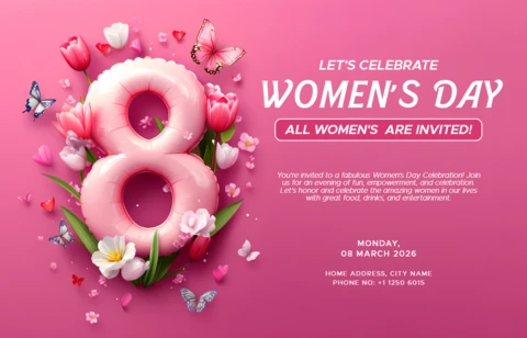 Modello di design per la festa della donna per inviti 2026