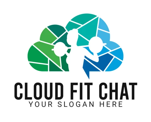 Cloud Fit Chat Logo Design Template