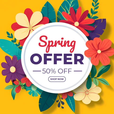 Modèle d'offre de printemps - 50% de réduction