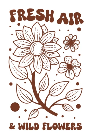 Wild Flower Design Template for Eco-Friendly Apparel