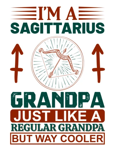 I'm A Sagittarius Grandpa Zodiac Sign T-Shirt Design Template