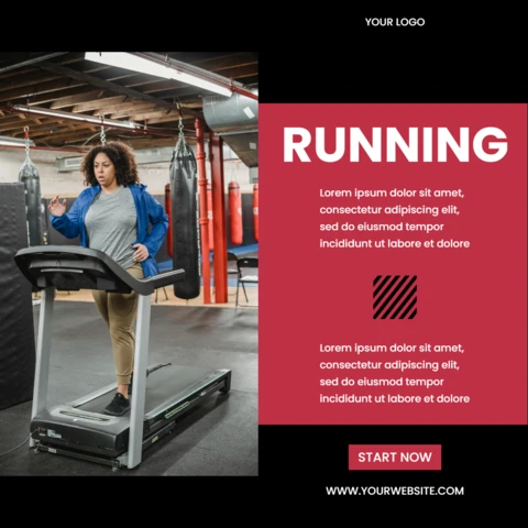 Running Gym Social Media Post Design Template