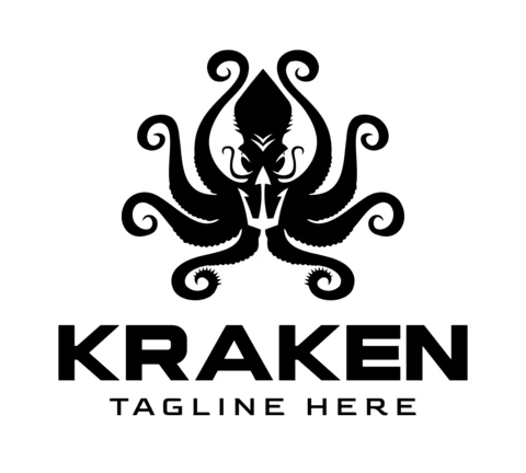Kraken Octopus Fish Logo Design Template