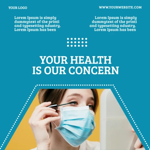 Geometric Blue Medical Promotional Instagram Post Design Template