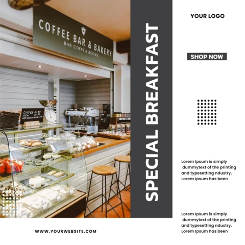 Plantilla de diseño de publicación de redes sociales de café especial