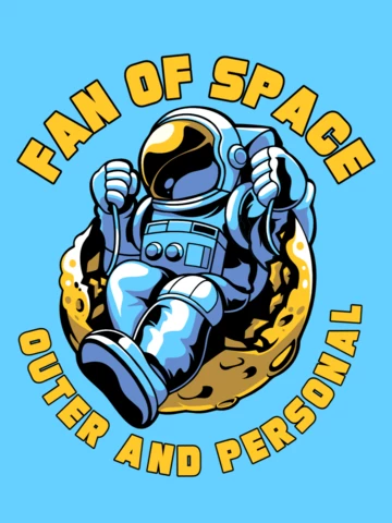 Fã do espaço exterior e pessoal com modelo de design de camiseta de astronauta