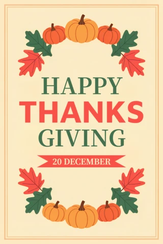 Thanksgiving Pumpkin Design Template for Festive Greeting Cards