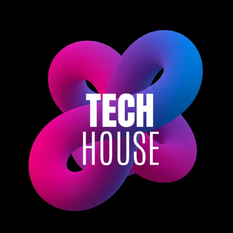 Modelo de design de logotipo de casa de tecnologia moderna com loop infinito vibrante