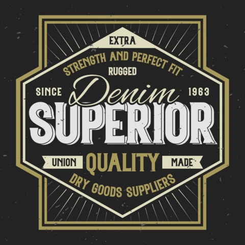 Superior Vintage Label Design T-Shirt Design Template