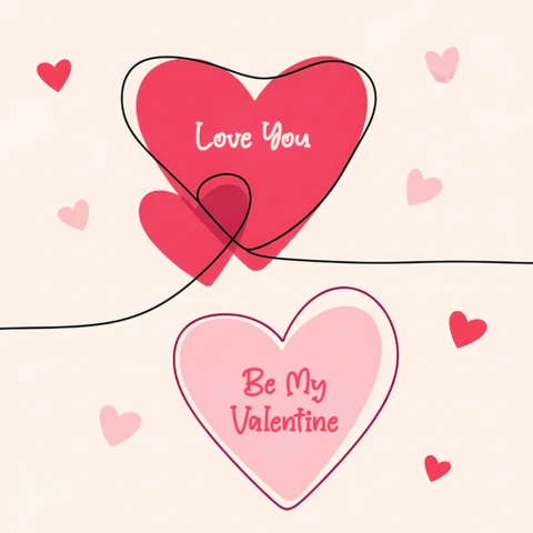 Modèle de design de cœur pour la Saint-Valentin pour cartes de vœux
