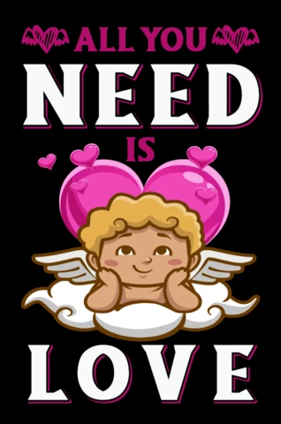 Modèle de cupidon ludique pour la Saint-Valentin