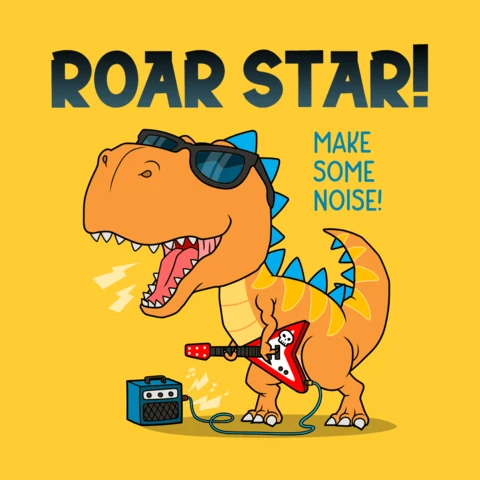 Modelo de design do dinossauro Roar star para roupas infantis