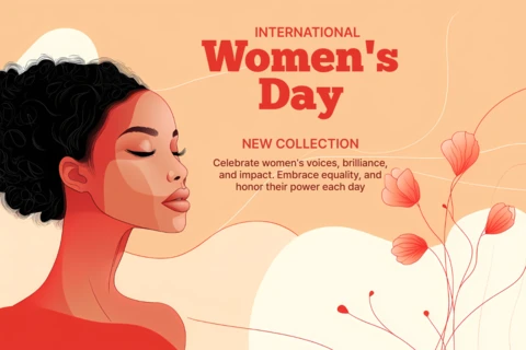 Smooth Lines Women's Day Design for Feminine and Empowering Banner Template