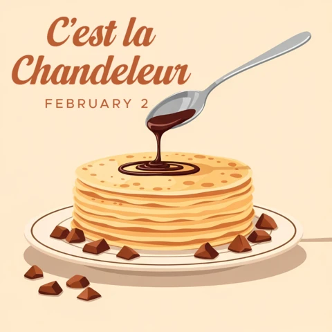 Editable Pancake Design Template for Chandeleur Celebration