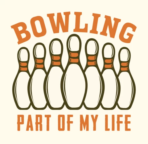 Pin Bowling Slogan Vintage T-shirt Design Template