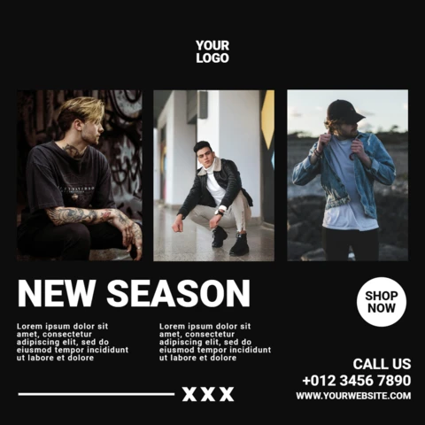New Season Fashion Advertisement Instagram Post Design Template