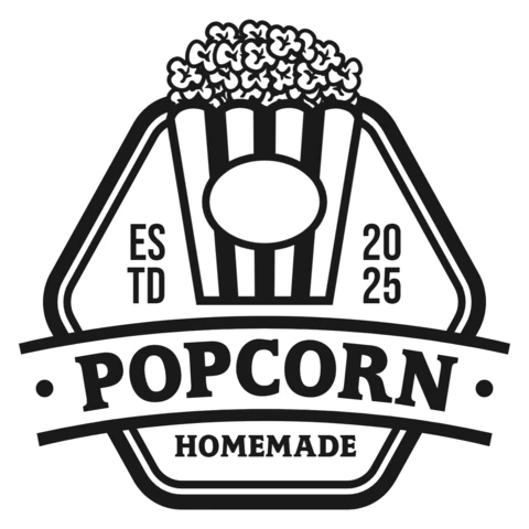 Home Made Popcorn Logo Design Template
