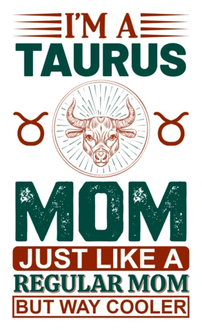 Retro Taurus Mom Design Template - Fun and Stylish Editable Graphic