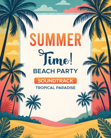 Summer Beach Party Design Template in Tropical Paradise Style