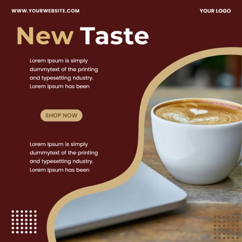 New Taste Coffee Sale Promotional Social Media Post Design Template