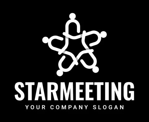 Star Meeting Logo Design Template