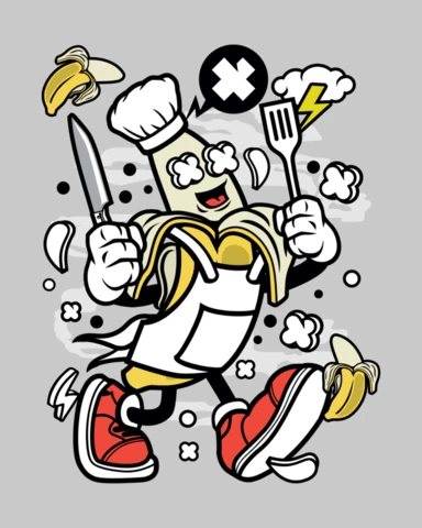 Modèle de t-shirt pour le chef banana, personnage de dessin animé