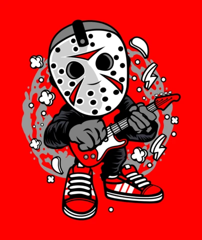 Jason rockstar personnage comique pop culture modèle de t-shirt
