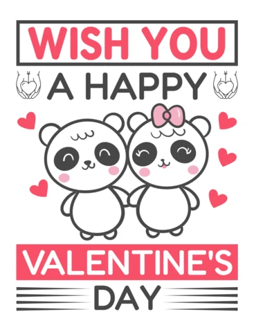 Happy Valentine's Day Cute Panda Design Template