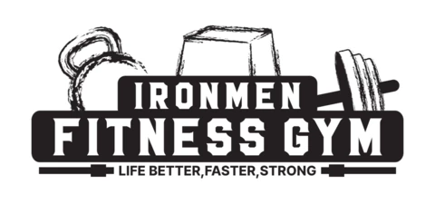 Modelo de design de logotipo de academia de ginástica Iron men strong